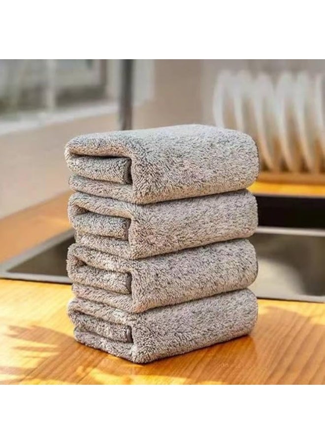 High-quality 10-piece grey microfiber cloth set, 25x25 cm, for superior cleaning and polishing. - Image 2